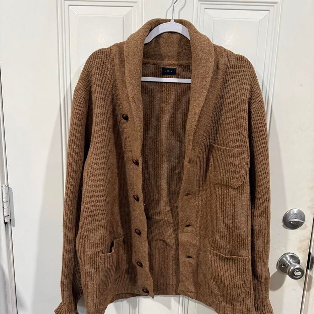 Jcrew Men's Brown and Tan Cardigan